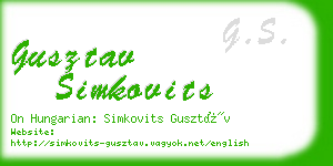 gusztav simkovits business card